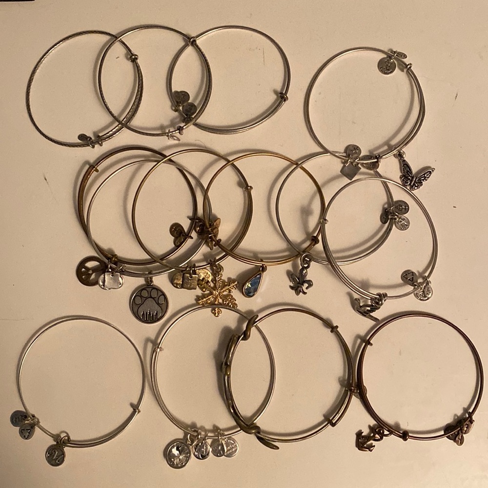 Set of 14 Alex and Ani bracelets